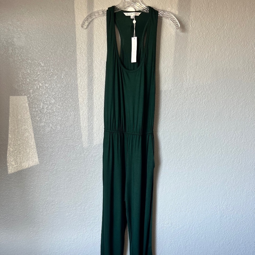 Trina Turk Jumpsuit Deep Ocean Teal - Picture 2 of 14